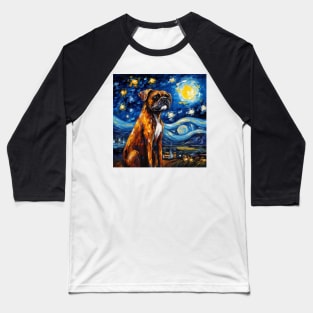 Boxer Dog Night Baseball T-Shirt